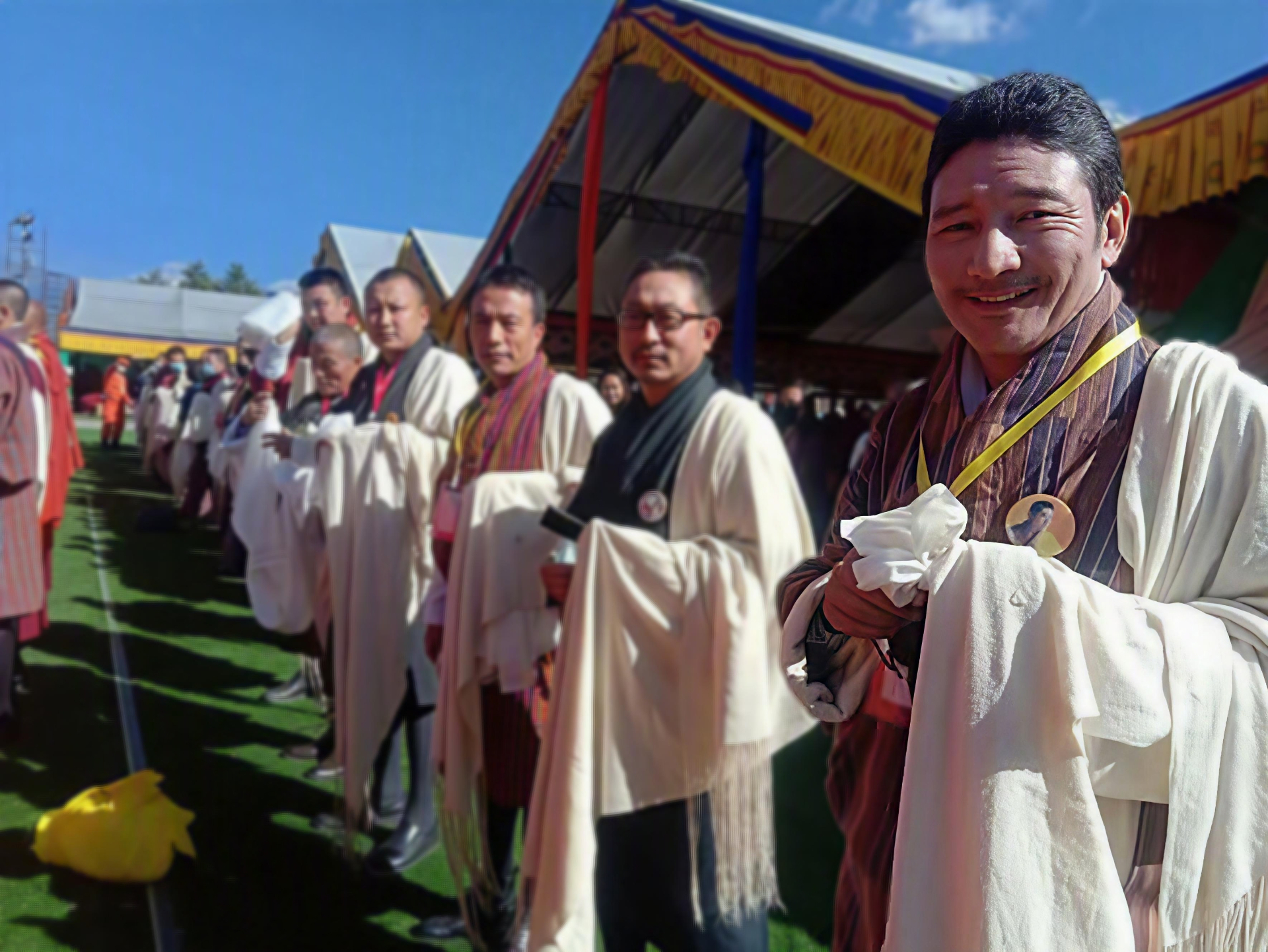 Kinga Tshering at a traditional Bhutanese ceremony